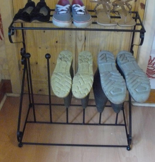 Handcrafted wrought iron boot shoe racks
